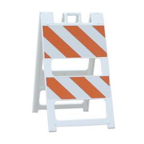 Plasticade type II Barricade - 100-WT12B8HIP (Options: White, High Intensity Primatic Grade Striped Sheeting)