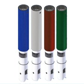 Airport Taxiway Marker, 24" White Post w/ Blue Reflective, Soil Mount *FAA Certified - SH624GP3-WB