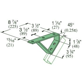Unistrut P1944 EG 45 Degree Stair Tread Support - P1944-EG (Options: Electro-Galvanized)