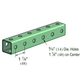Unistrut P9200: 1-7/8" Telestrut Telescoping Tubing, 10 FT, Pre-Galv
