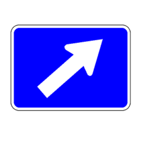 M6-2L(IN): "Directional Arrow (Left, Interstate)" Aluminum Sign, 21" x 15", Engineer Grade