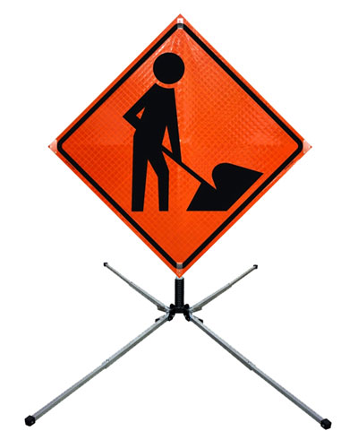 work zone roll up sign