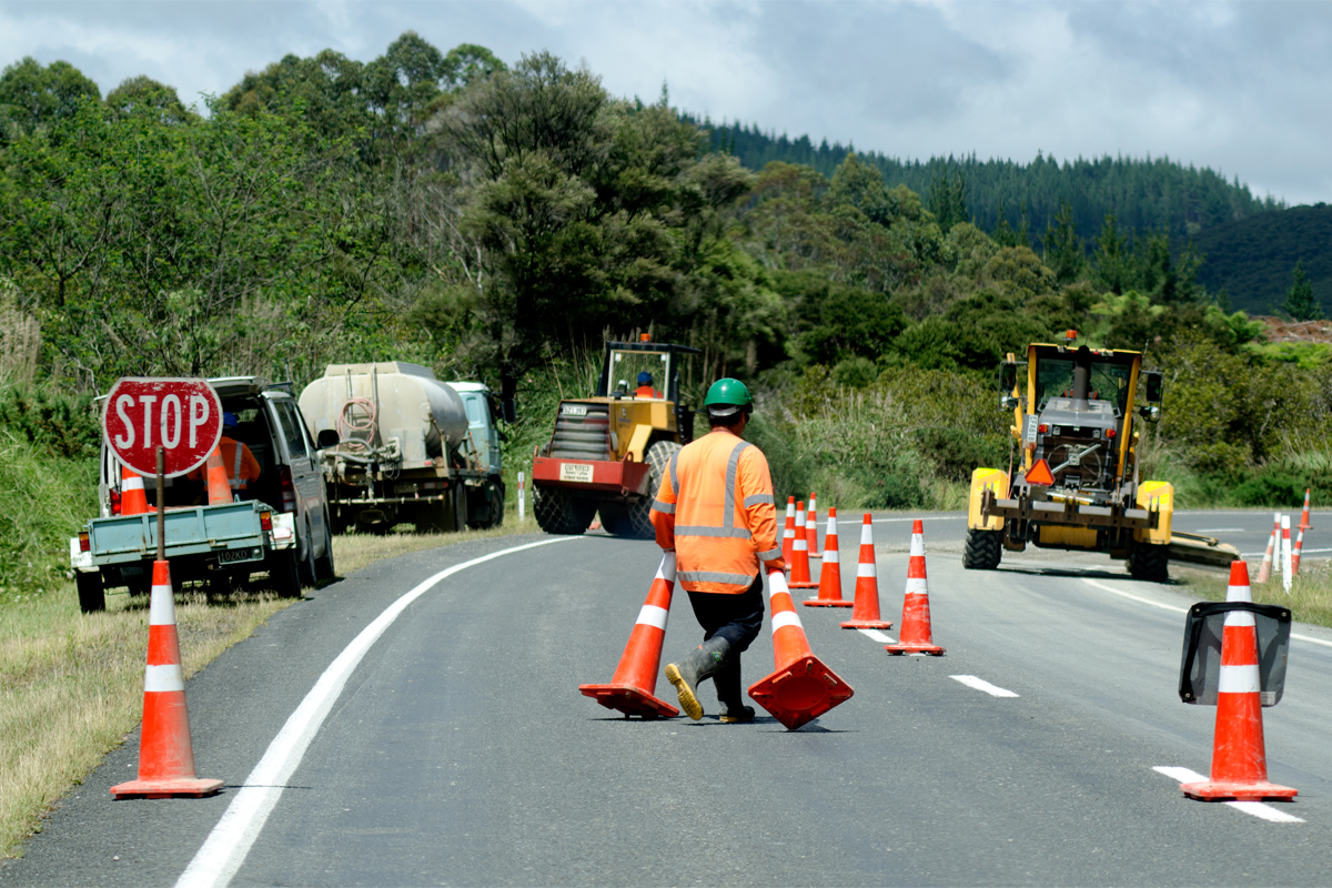 traffic cones and road construction 