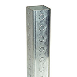 Qwik Punch Sign Post with Knockout Holes 14ga Pre-Galvanized Steel
